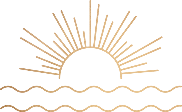 Gold Sun and Waves